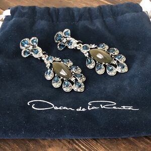 Oscar de la Renta Crystal ‘Parlor’ Drop clip-on earrings